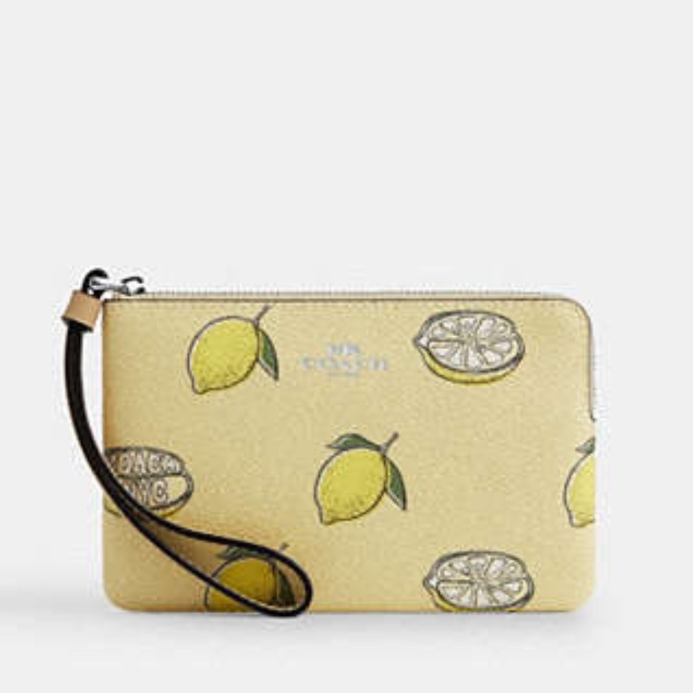 COACH Wristlet | Corner Zip Wristlet With Lemon Print — SOLD OUT at Coach! 🍋